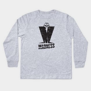 Madness - Retro Black Kids Long Sleeve T-Shirt